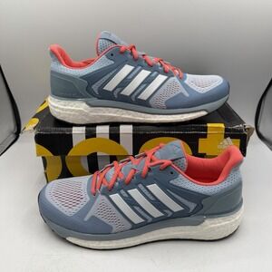 Adidas Supernova ST Running Shoes Womens Sz 9.5 Easy Blue/Coral Sneakers BB3104‎